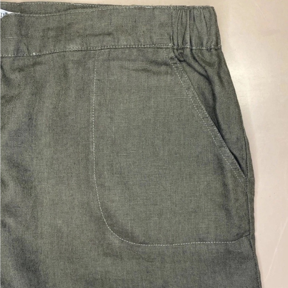 TravelSmith 100% Linen Size 16 Straight Leg Pants Pocket Elastic Waist - Picture 4 of 6